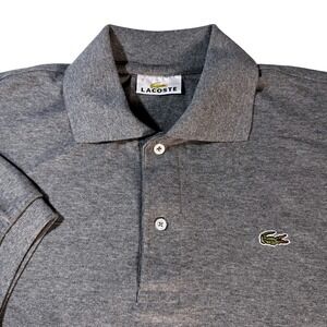 Lacoste Mens Grey Short Sleeve Polo Shirt Crocodile Logo Size (7) XXL